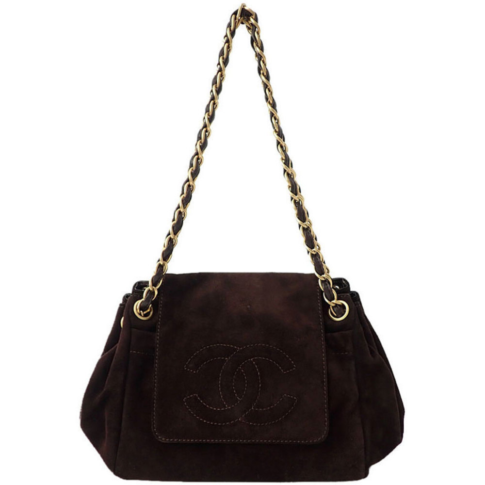 Chanel Coco Mark Chain Shoulder Bag Brown